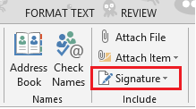 Signature Button within email